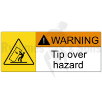 Etiquette adhésive 'Tip over hazard' 200xH80 mm